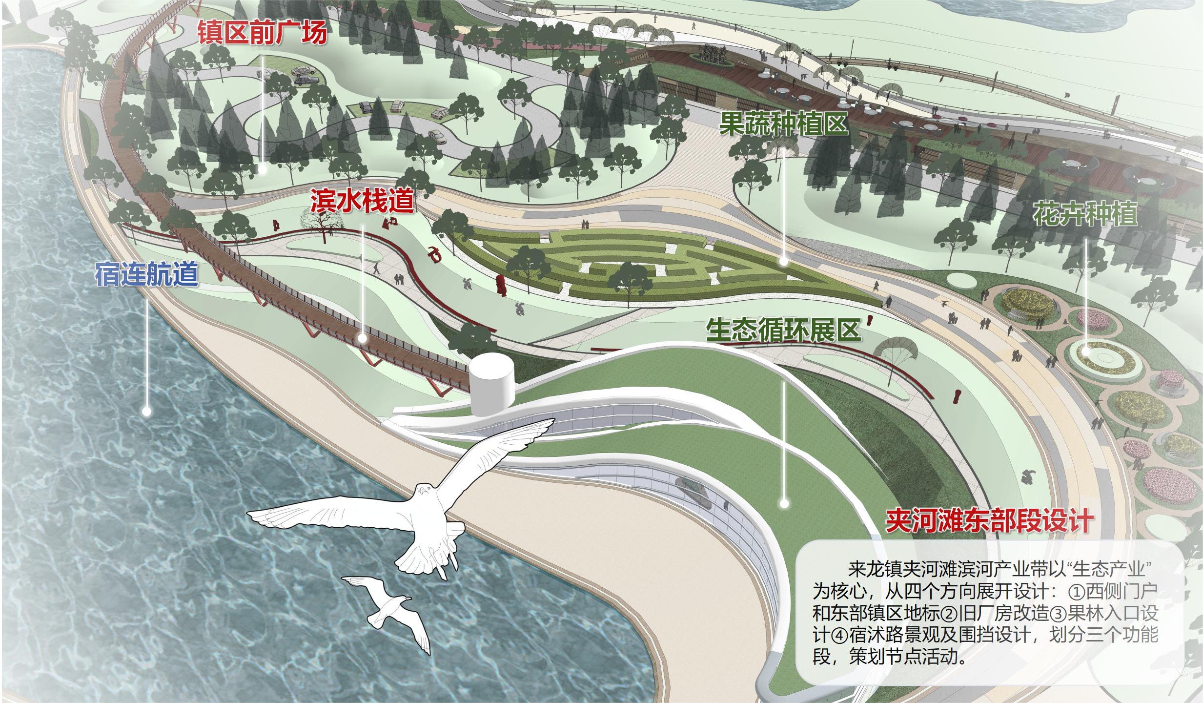 20240301-学思践悟启新程,挺膺担当绘青春——2024 年开云线上(中国)网页版研究生寒假社会实践总结回顾-“初心服务团”联合建筑学院赴宿豫实践支队-来龙镇夹河滩滨水区景观设计图(部分).jpg